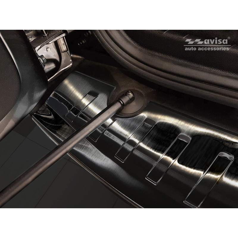 Zwart RVS Achterbumperprotector  Ford Ecosport II Facelift 2017- incl. ST-Line 'Ribs'