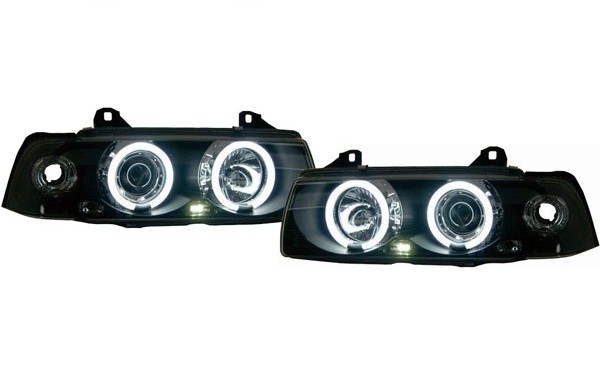 Faros BMW E36 4drs Angel Eyes Ice CCFL