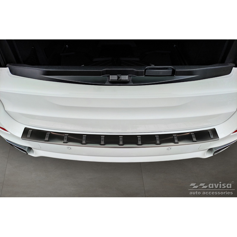 Zwart RVS Achterbumperprotector  BMW X5 F15 (incl. M-Pakket) 2013-2018 'STRONG EDITION'