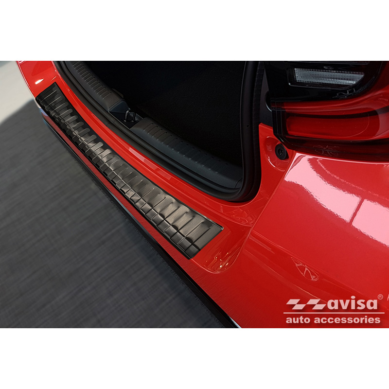 Zwart RVS Achterbumperprotector  Toyota Yaris IV Hatchback 5-deurs 2020-2024 & Facelift 2024- excl. GR 'Ribs'