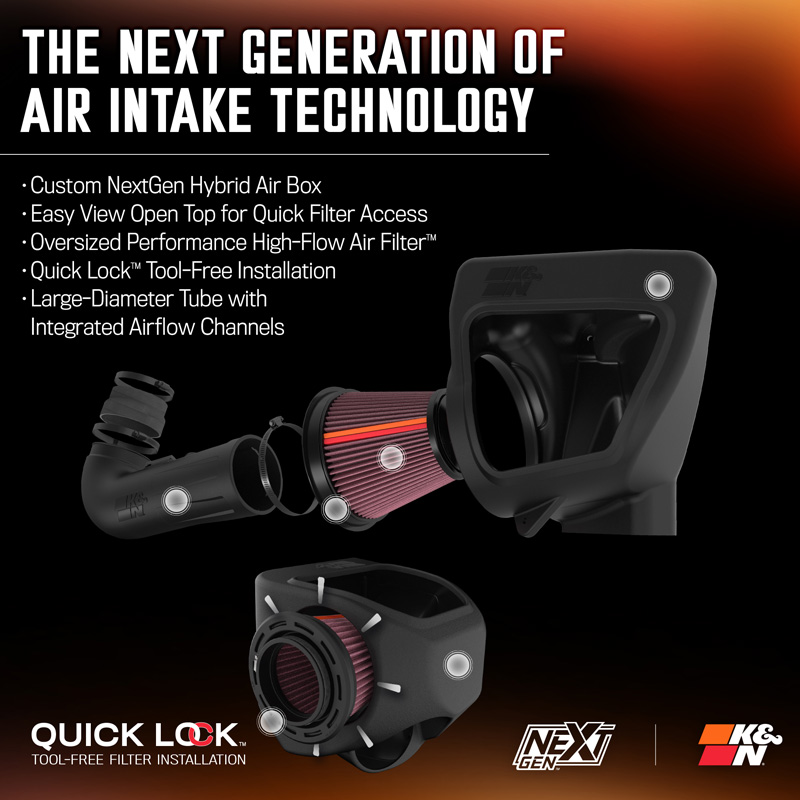 K&N NextGen Cold Air intake  Chevrolet Camaro SS 6.2L V8 2016-2024 (50-3092)