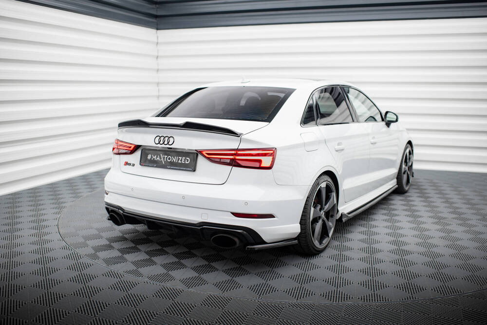 Achterzij Spoilers Audi RS3 8V FL Sedan Glanzend Zwart V.2