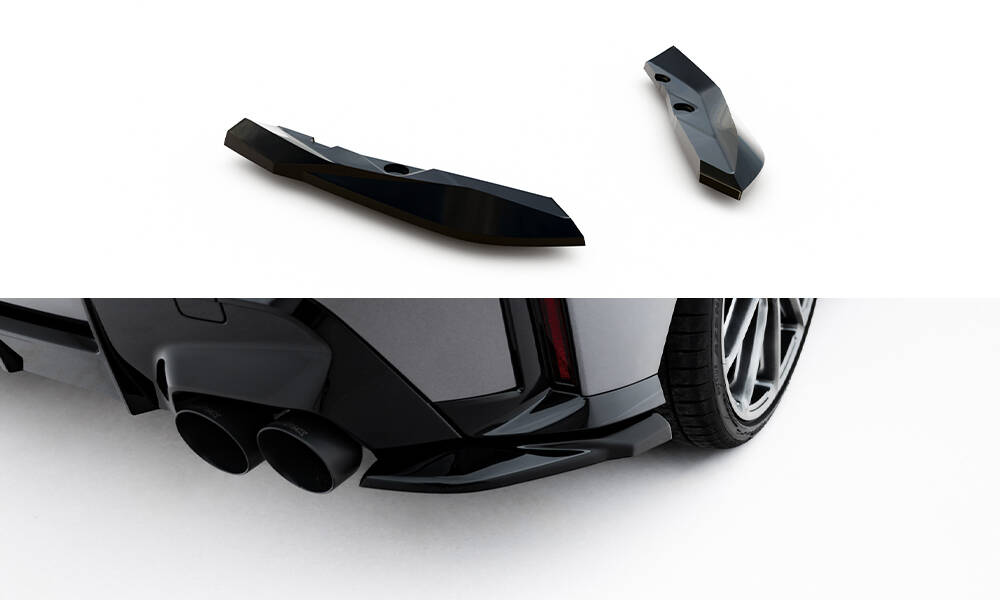 Achterzij spoilers V.4 BMW M135i / 1 M-Pack F70 Maxton Glanzend zwart