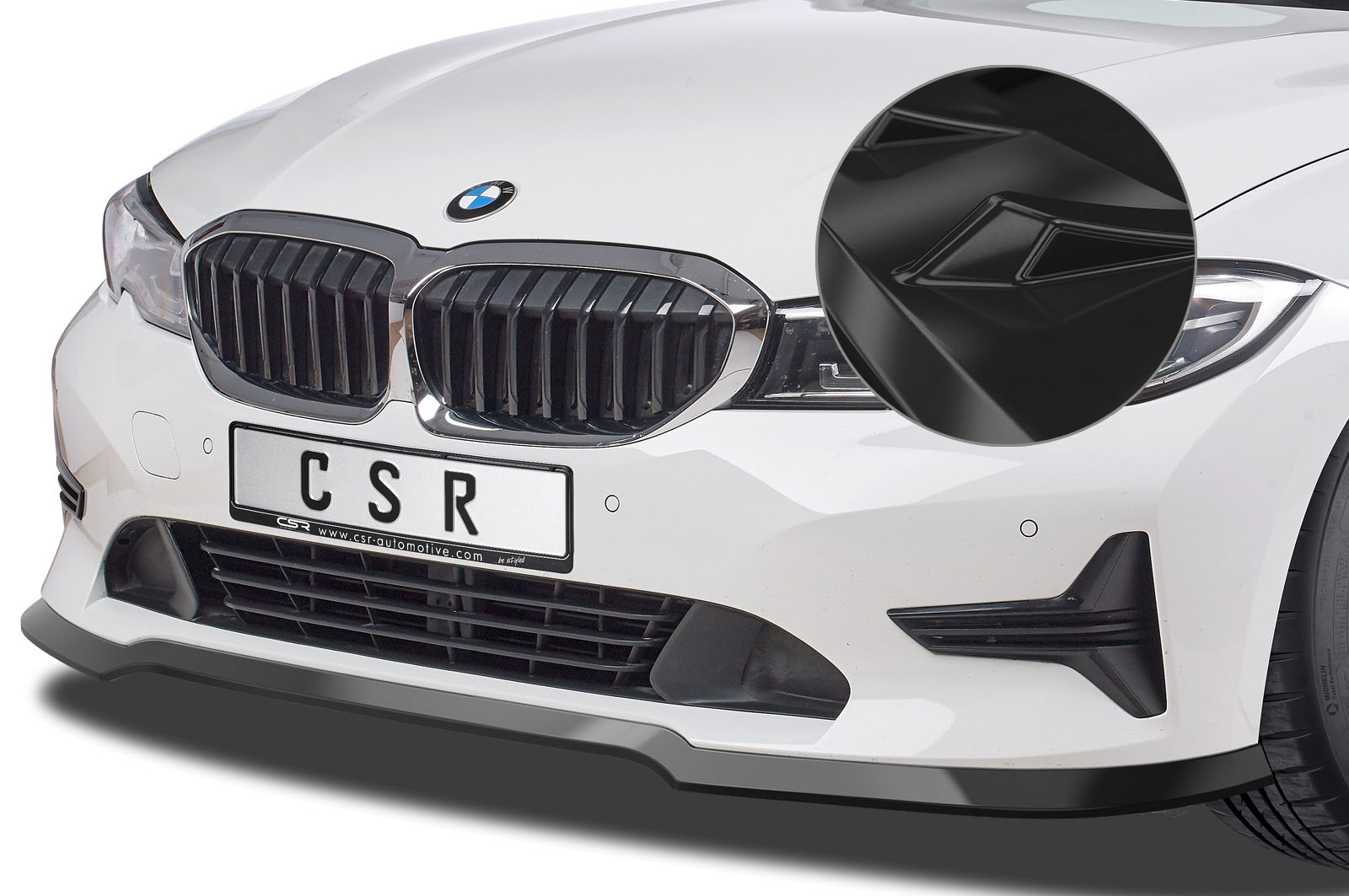 Voorspoiler BMW 3‑Serie G20 Limousine / G21 Touring glans zwart 2019–2022
