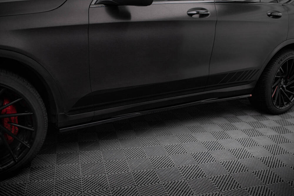 Zijskirts Mercedes GLC AMG Pakket X253 Maxton Glans Zwart