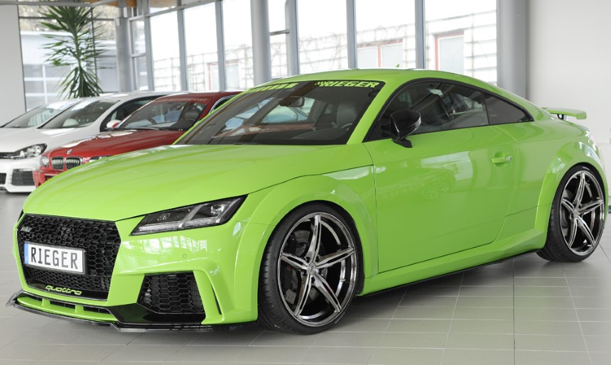 Voorspoiler Audi TT RS 8J1-FV/8S 16-18 Zwart Glans Rieger