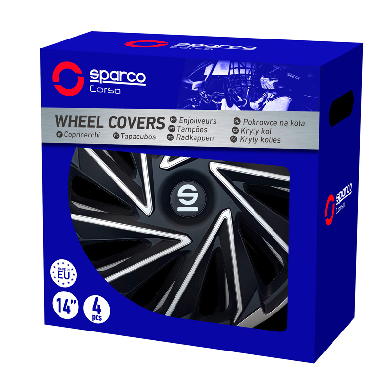 Sparco Wieldoppen Varese - 15-inch - Zilver/Zwart - Set van 4 stuks