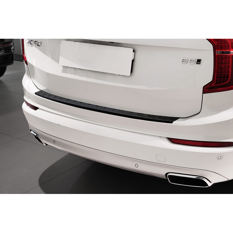 Matzwart Aluminium Achterbumperprotector  Volvo XC90 II 2015-2019 & alle Facelift modellen 'Riffled Plate'