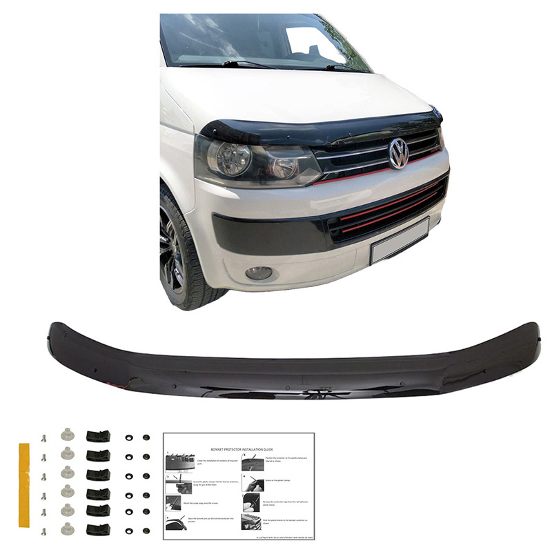 Motorkapbeschermer (steenslagcover)  Volkswagen Transporter T5.1 2010-2015 - Glanzend zwart