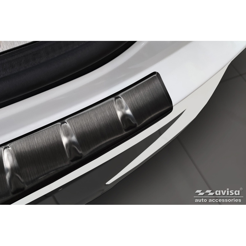 Zwart RVS Achterbumperprotector  BMW X4 G02 FL 2021- met M-Pakket 'Ribs'