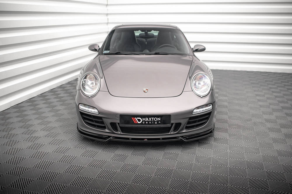 Voorspoiler V.2 Porsche 911 Carrera GTS 997 Facelift 2009 - 2011 Maxton Glans Zwart
