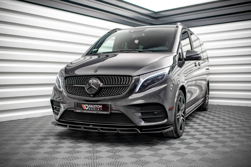 Voorspoiler Mercedes V-Klasse W447 AMG-Line Maxton Design glans zwart V.5