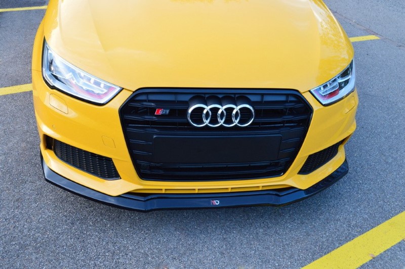 Voorspoiler Audi S1 8X glanzend zwart