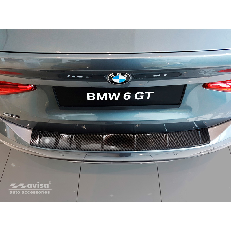 Echt 3D Carbon Achterbumperprotector  BMW 6-Serie Gran Turismo G32 2017- 'Ribs'