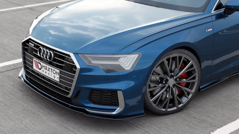 Voorspoiler V.2 Audi A6 S-Line / S6 C8 Maxton Glans Zwart