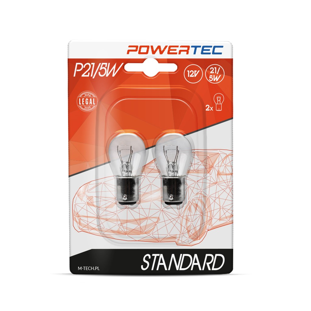 Halogeen Powertec BAY15D lampen P21/5W