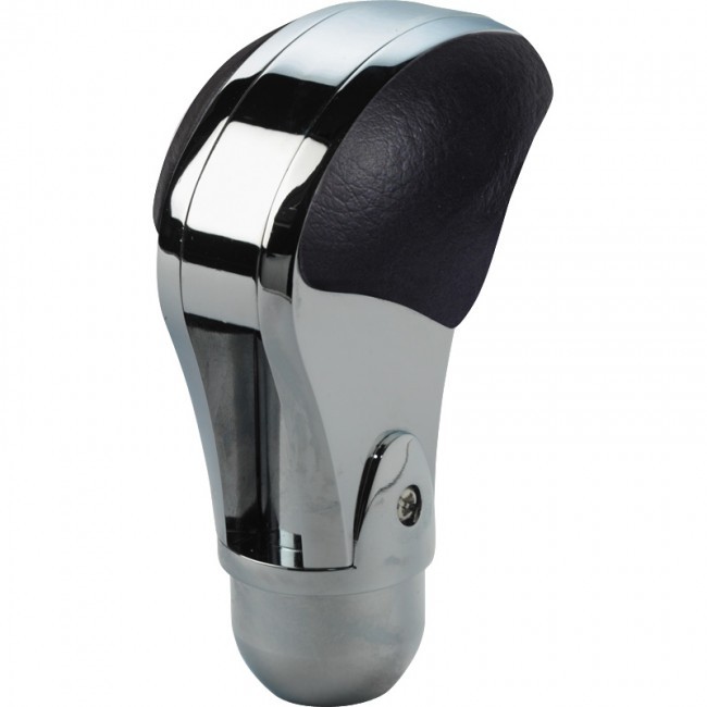Pookknop M-8 Gepolijst/zwart Leer