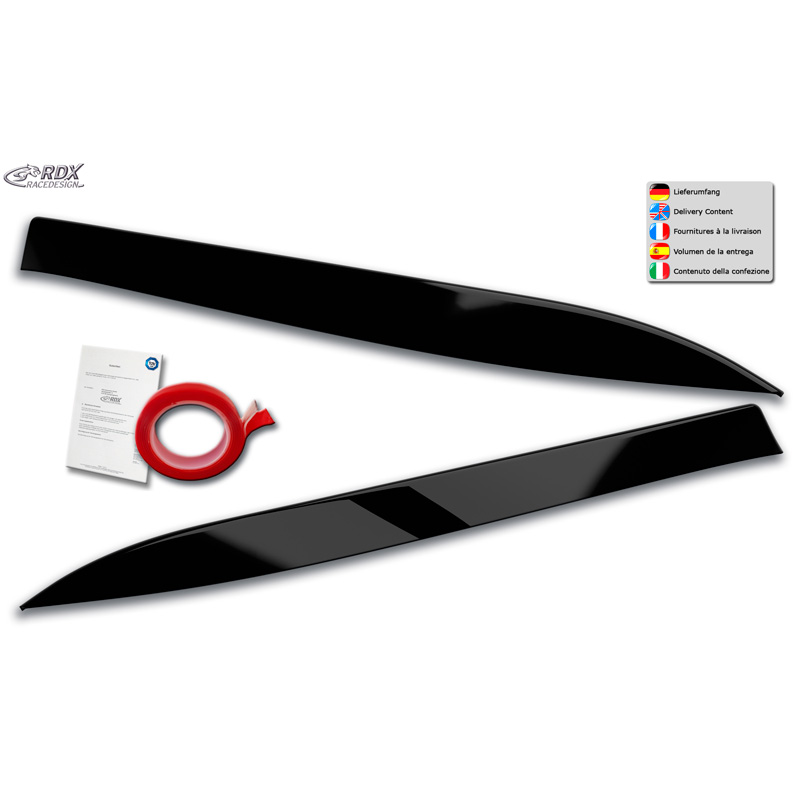 Koplampspoilers  Mercedes A-Klasse (W176) 2012-2019 (ABS Glanzend Zwart)