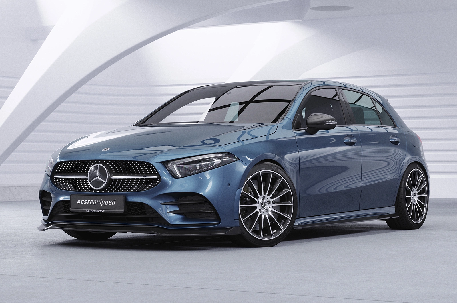 Voorspoiler Mercedes-Benz A-Klasse 177 A35 AMG / AMG-Line glans zwart 2018–2022