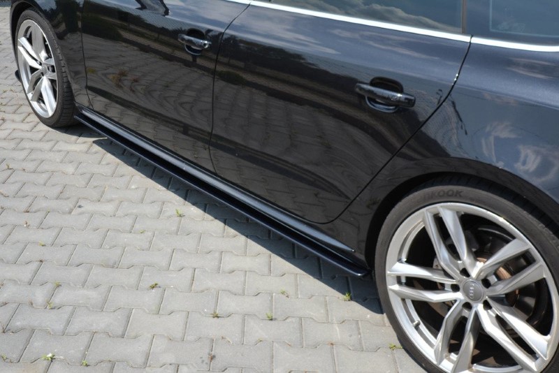 Zijskirts Diffusers Audi S5 / A5 / A5 S-Line 8T / 8T FL Sportback Glanzend Zwart