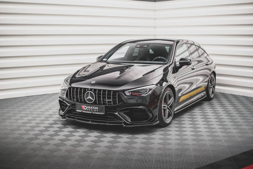 Voorspoiler V.2 Mercedes AMG CLA 45 Aero C118 Maxton Design glans zwart