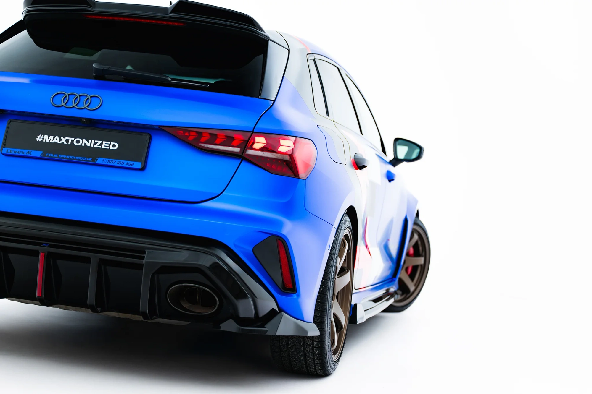 Zij-Diffuser Audi RS3 Sportback 8Y Facelift Maxton Glans Zwart V.3