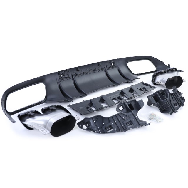 Diffusor Mercedes C205 A205 Coupe / Cabrio 15-19 C63 Design Zwart