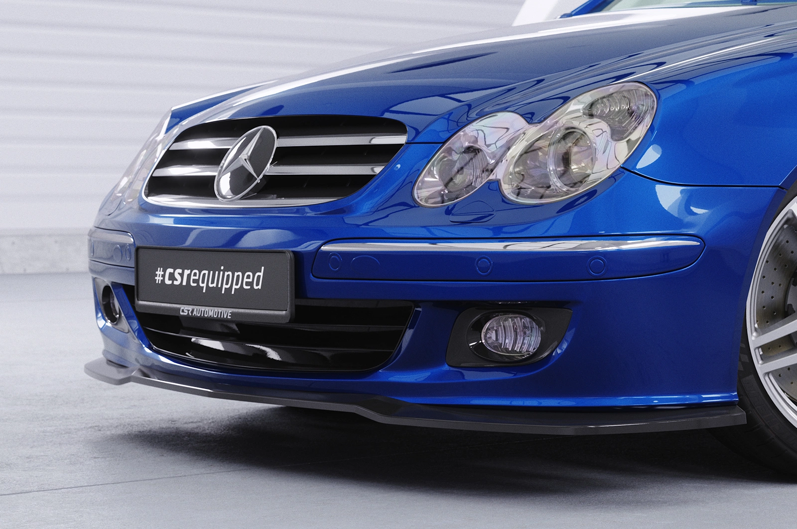 Voorspoiler Mercedes-Benz CLK A209 / C209 Glans Zwart van CSR Automotive (2005-2009 Facelift)