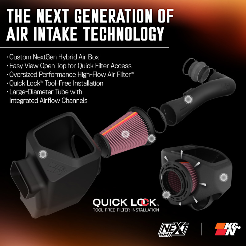 K&N NextGen Cold Air intake  Cadillac/Chevrolet /GMC 4.8L/5.3L/6.2L V8 2009-2014 (50-3070)