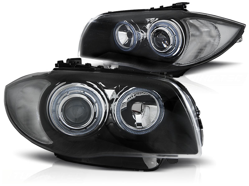 Faros BMW 1 Serie E87 Angel Eyes negro