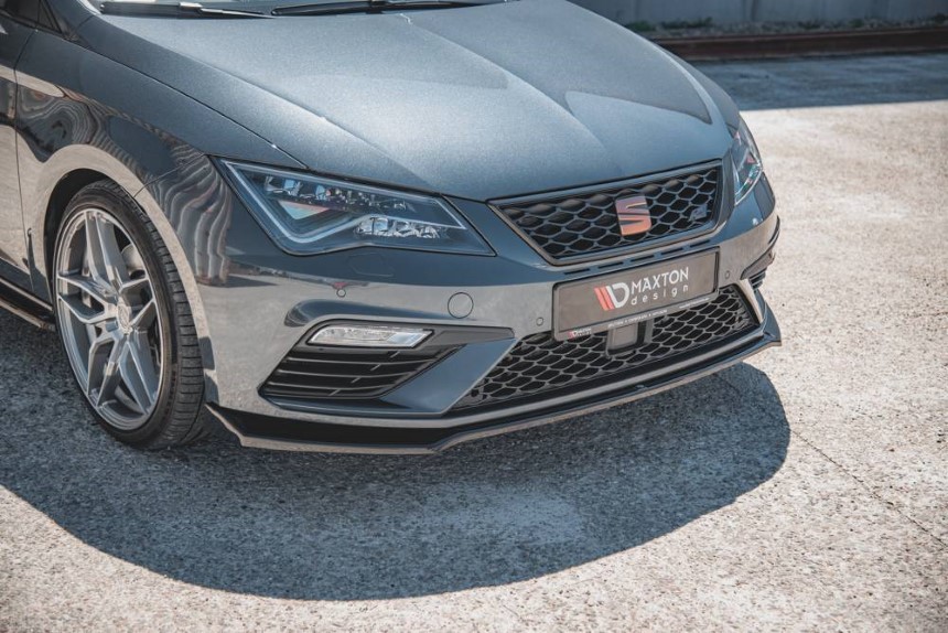 Voorspoiler Seat Leon FR 5F Maxton Design glans zwart V.7