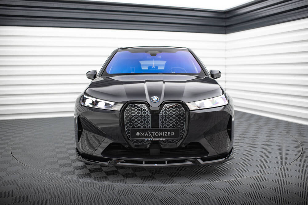 Voorspoiler V.1 BMW iX i20 Maxton Glans Zwart