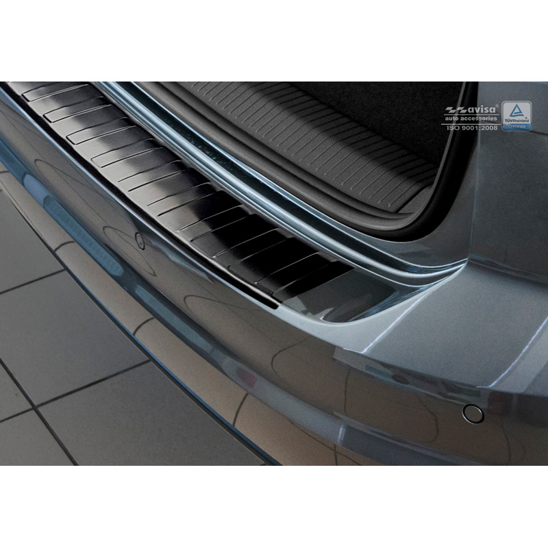 Zwart RVS Achterbumperprotector Volkswagen Golf VII Sportsvan 20