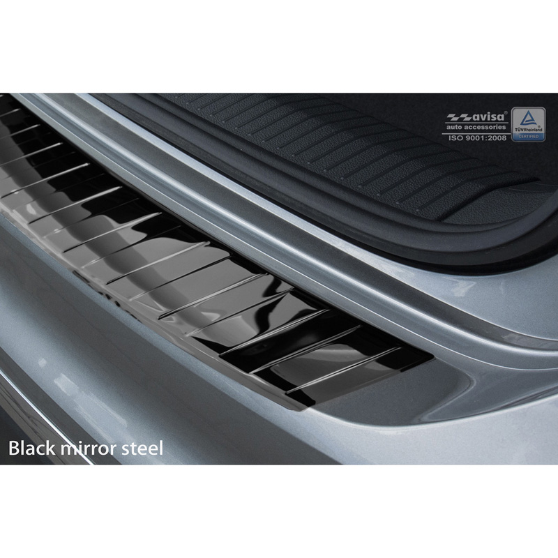 Zwart-Chroom RVS Achterbumperprotector  Volkswagen Tiguan II incl. Allspace & R-Line 2016-2020 & FL 2020-2024 'Ribs'
