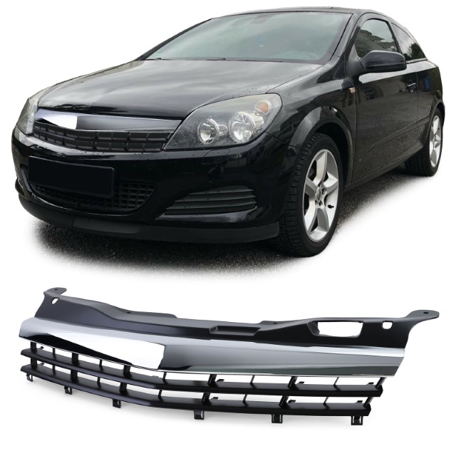Sport Grill Opel Astra H GTC 3 deurs 2005-2009 OPC-Look chroom/z