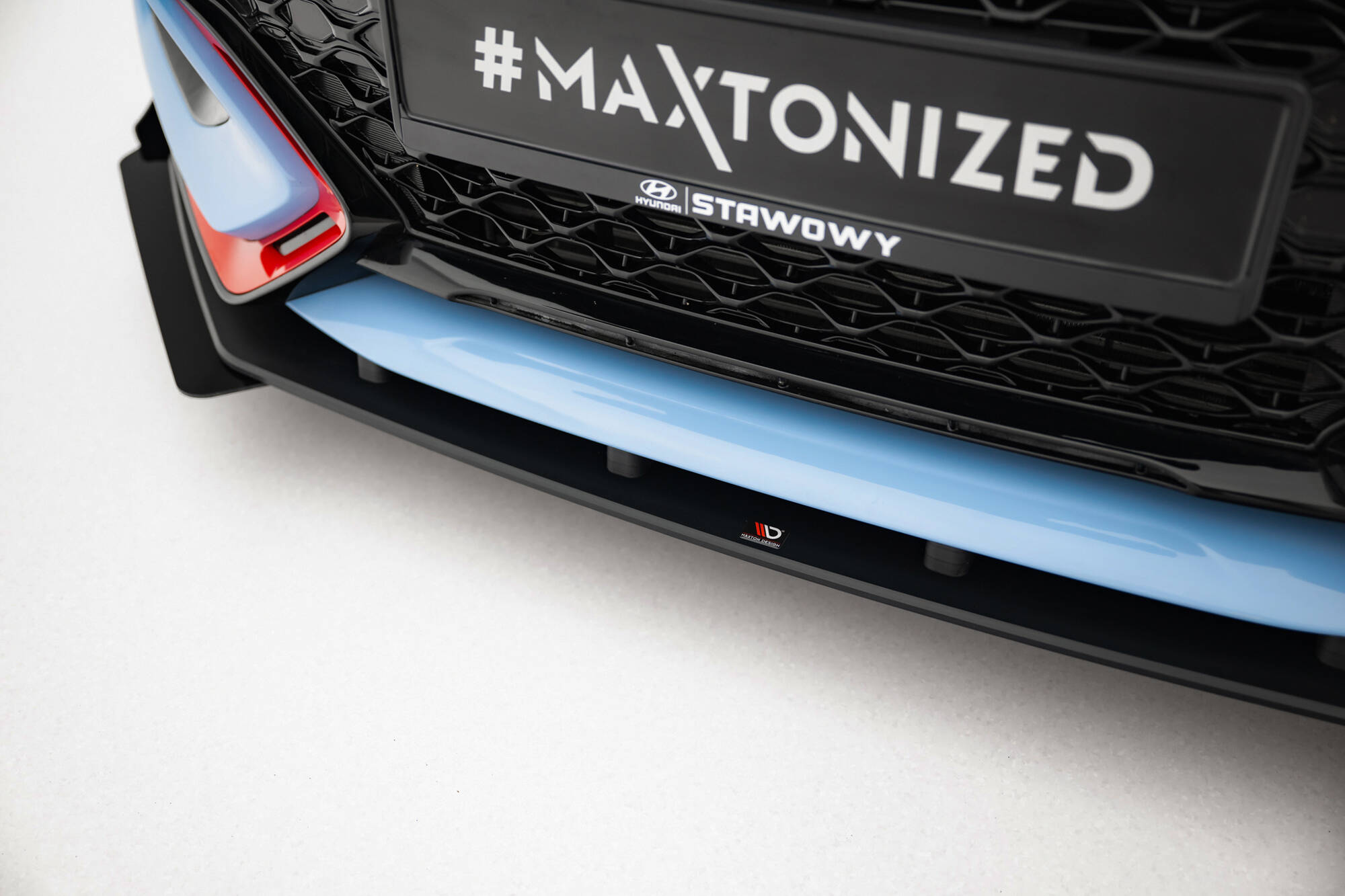 Street Pro Voorspoiler + Flaps Hyundai Veloster N MK2 Maxton Glanzend zwart