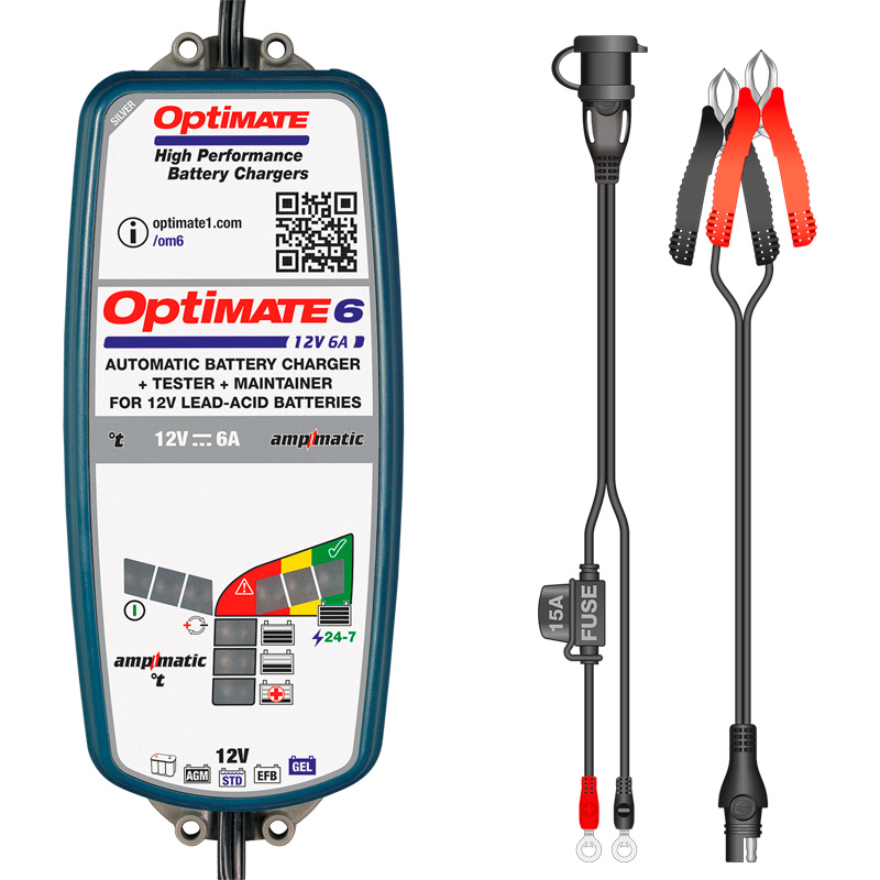 OptiMate 6 Ampmatic 12V/6.0A 9-staps Acculader / tester / onderhouder