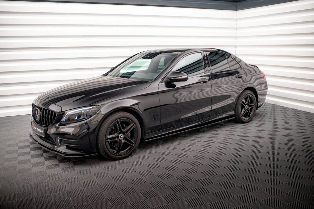 Zijskirts Mercedes C Klasse AMG Line & C43 AMG W205 Facelift Maxton Glans Zwart