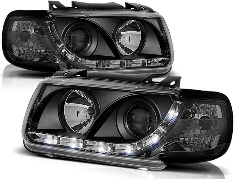 Faros VW Polo 6N Dayline Los ojos del Diablo negro