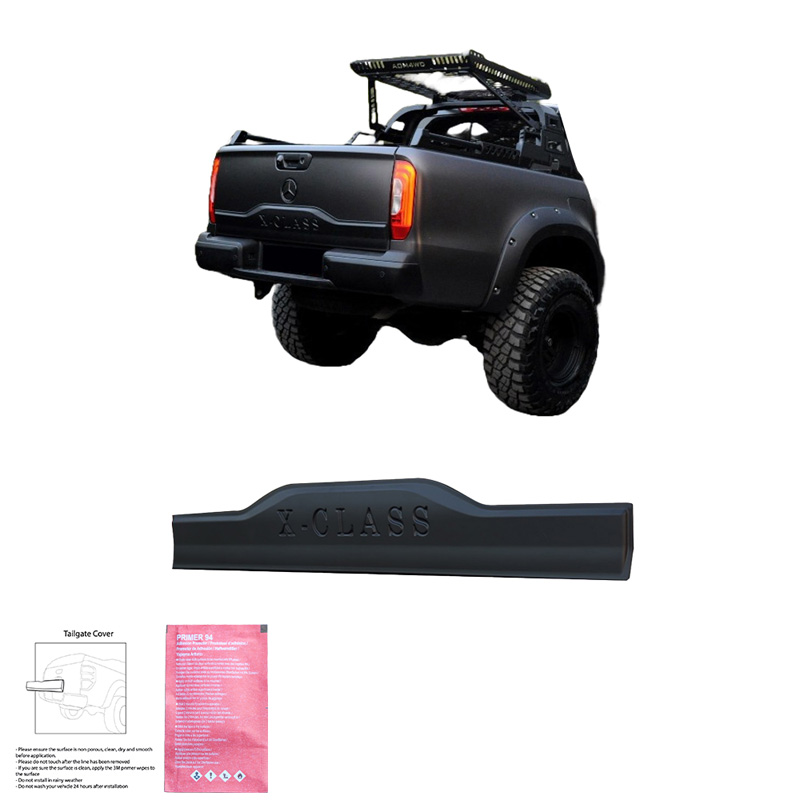 Achterklepcover  Mercedes X-Klasse W470 2017- - Versie 2 - Matzwart