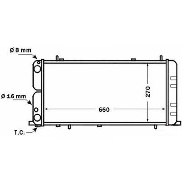 Radiator AUDI 100 76-90 660x270 1.6/1.8/2.0