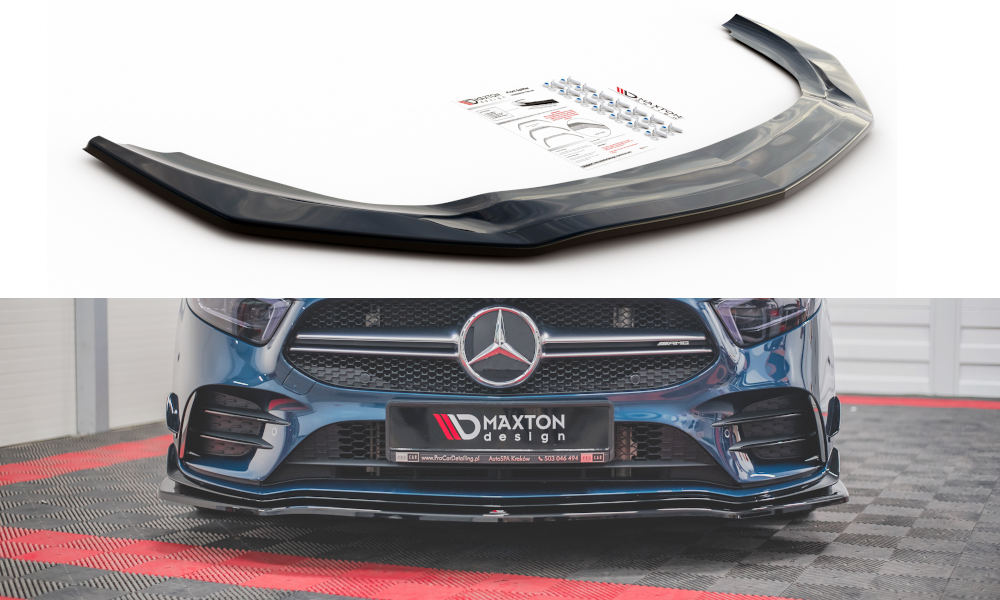 VoorSpoiler Mercedes A Klasse W177 A35 AMG Glans Zwart