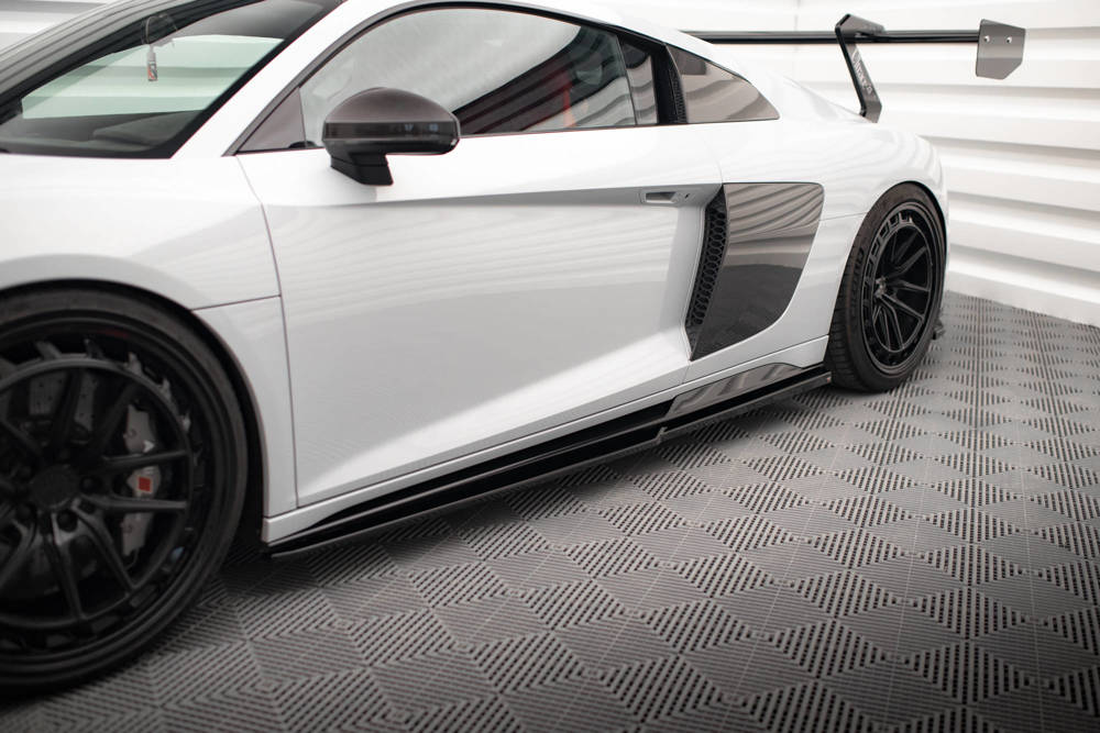 Zijskirts V.2 Audi R8 Facelift  2018 - 2021 Maxton Glans Zwart