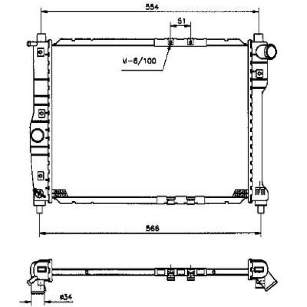 Radiator Chevrolet Nubira 97-7/99 500x381x16 1.62.0 -AC