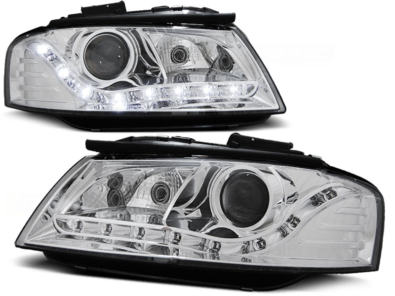 Faros Audi A3 8P LED Los ojos del Diablo Dayline cromo