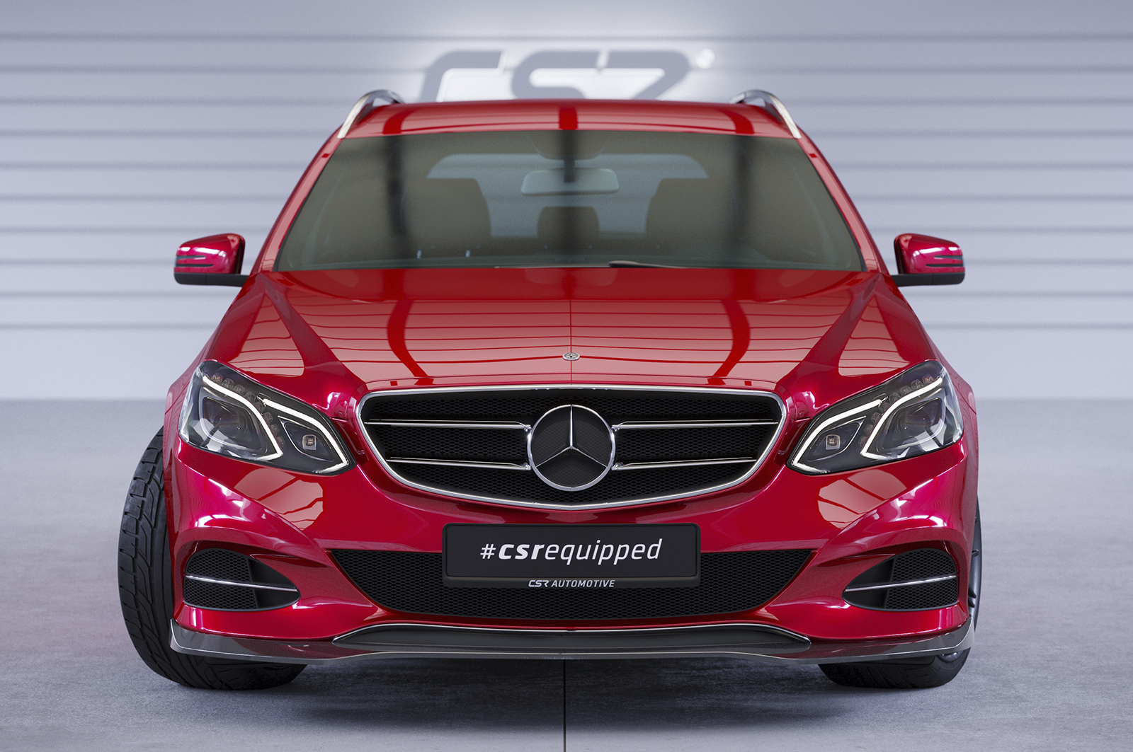 Voorspoiler Mercedes E Klasse FL W212 13-16 CSR Glans Zwart