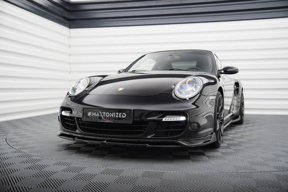 Voorspoiler Porsche 911 Turbo 997 Maxton Glans Zwart