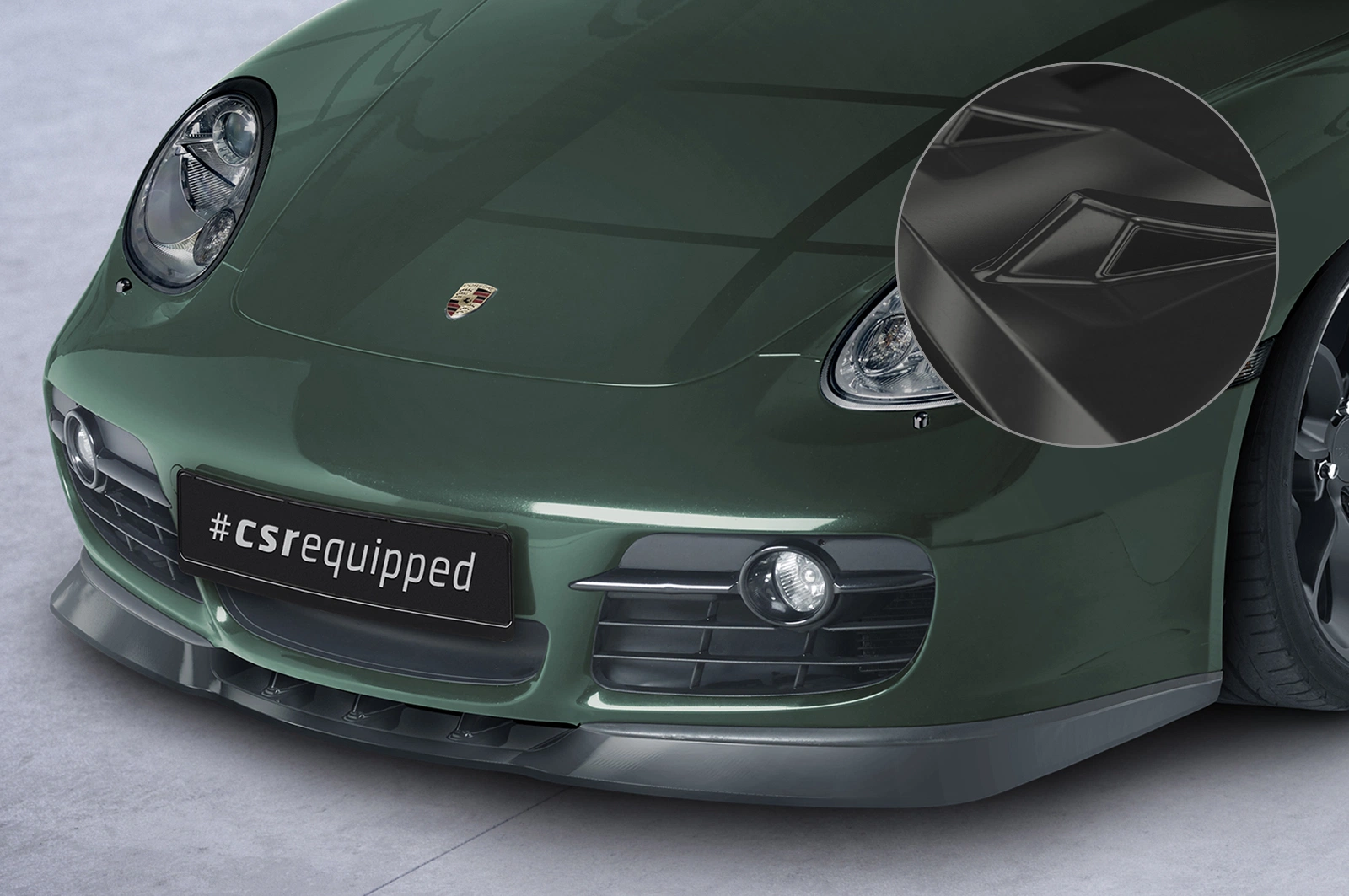Voorspoiler Porsche 987c Cayman 2005-2009 (voor Facelift) Glans Zwart – CSR