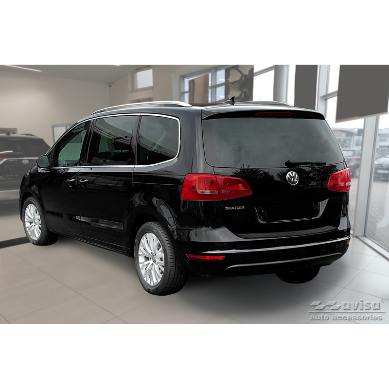Matzwart RVS Achterbumperprotector  Seat Alhambra & Volkswagen Sharan II 2010- 'Ribs'