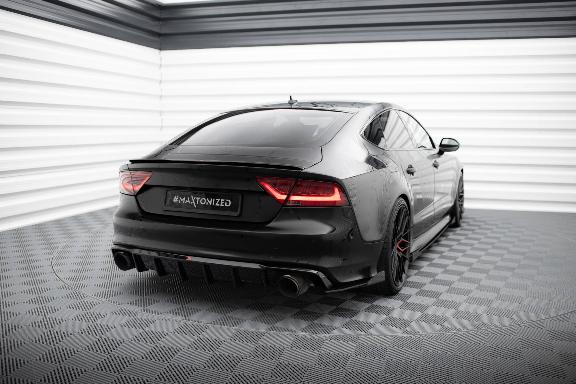 Achter Diffuser Audi A7 S-Line C7 Maxton Glanzend zwart